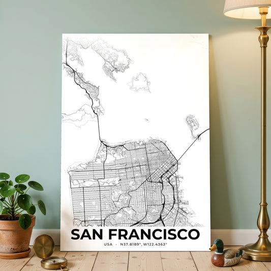 San Francisco Elegant Map Poster