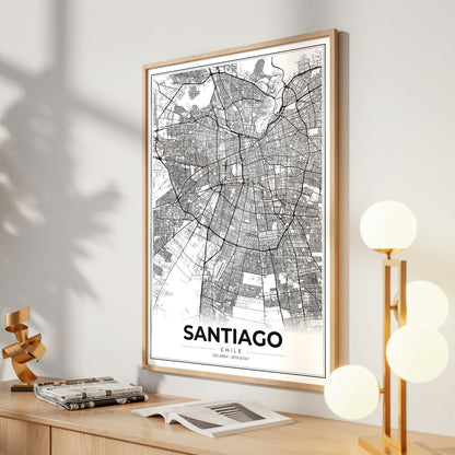 Santiago Modern Map Poster