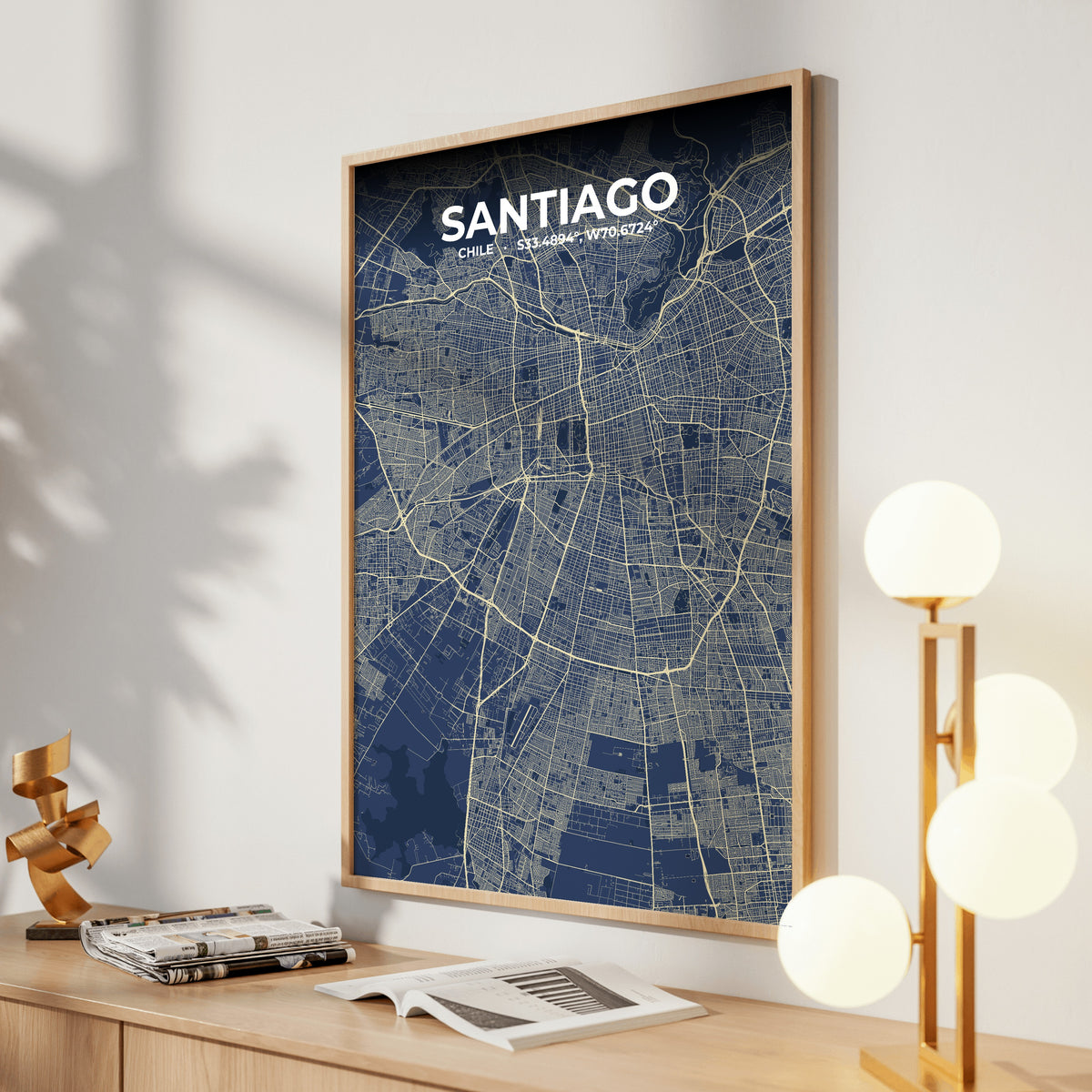 Santiago Anchor Map Poster