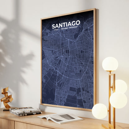 Santiago Tide Map Poster