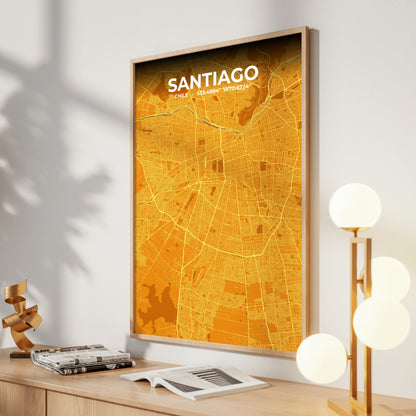 Santiago Scorch Map Poster