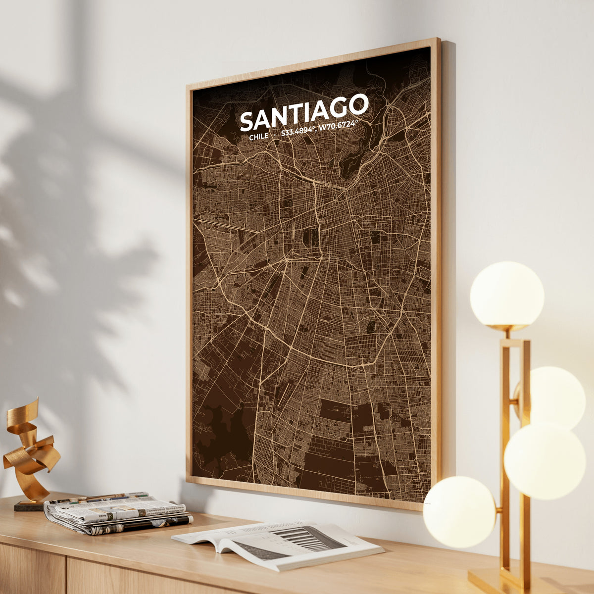 Santiago Plum Map Poster
