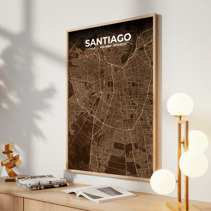 Santiago Plum Map Poster