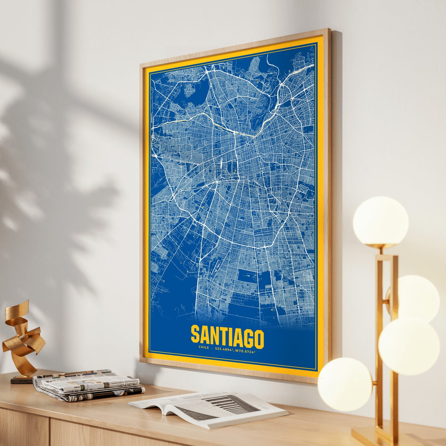 Santiago Blockbuster Map Poster