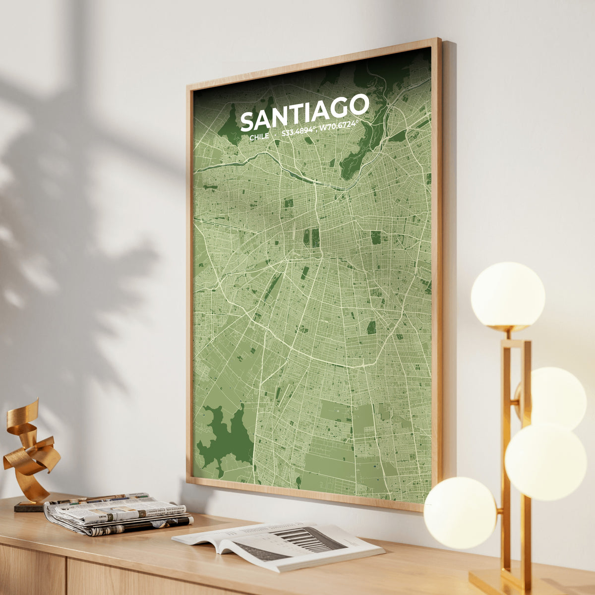 Santiago Clay Map Poster