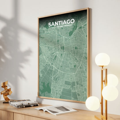 Santiago Mist Map Poster