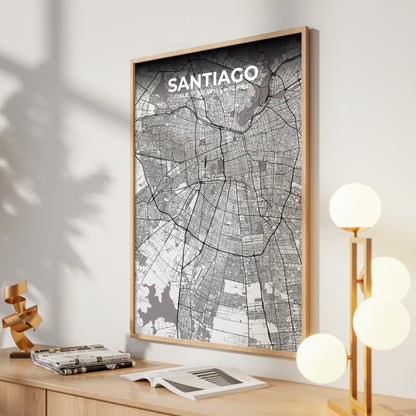 Santiago Ash Map Poster