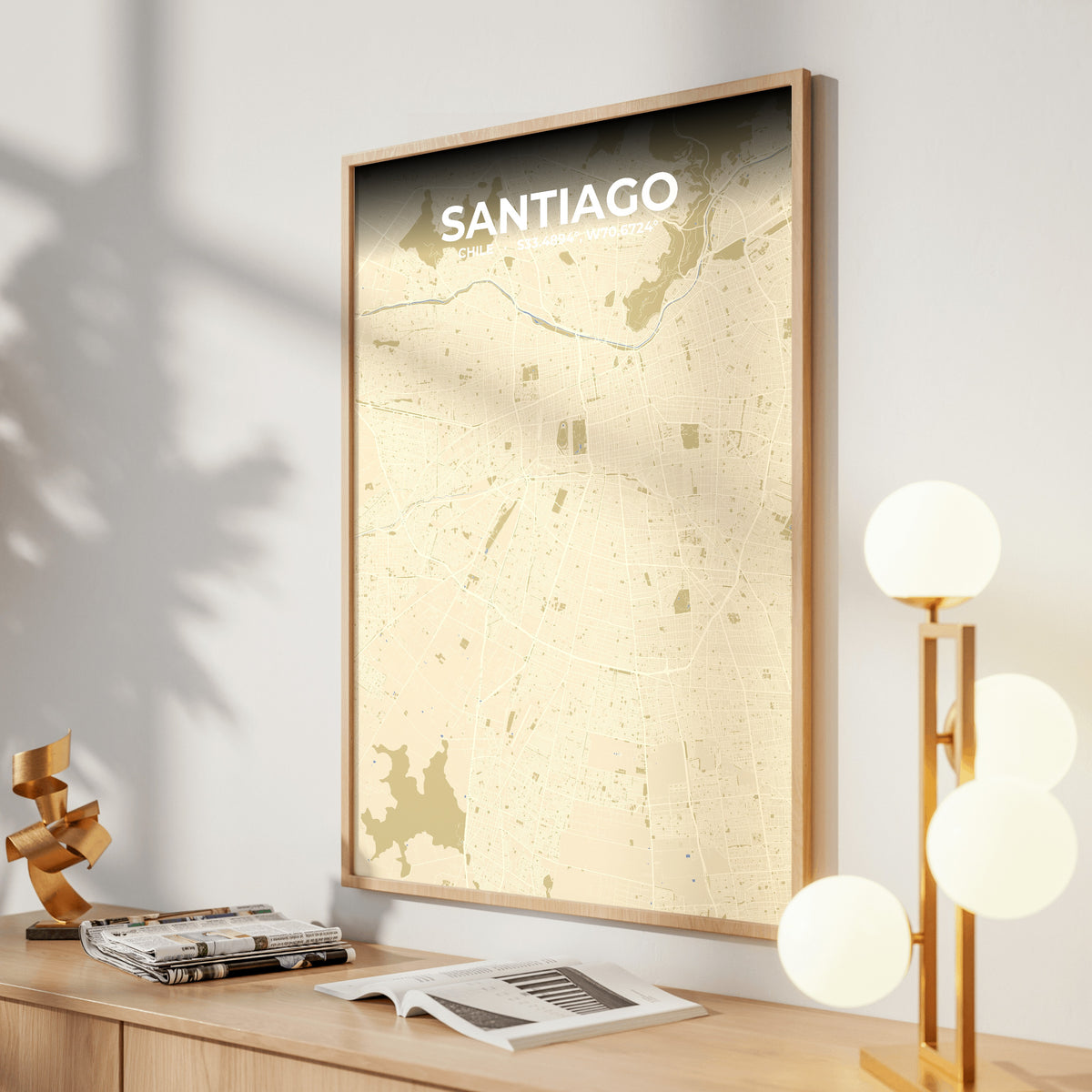 Santiago Barn Map Poster
