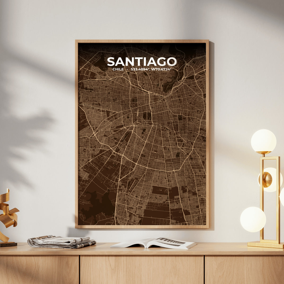 Santiago Plum Map Poster
