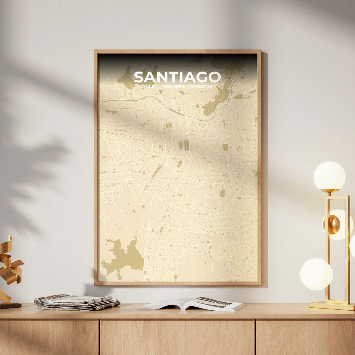Santiago Barn Map Poster