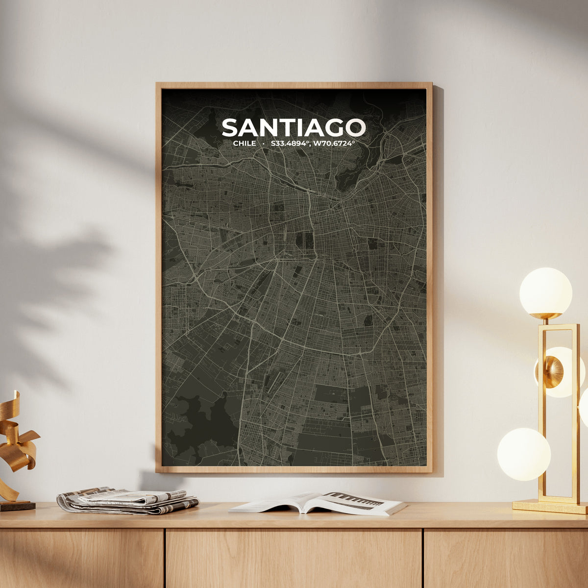 Santiago Sable Map Poster