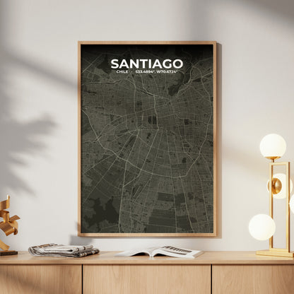 Santiago Sable Map Poster