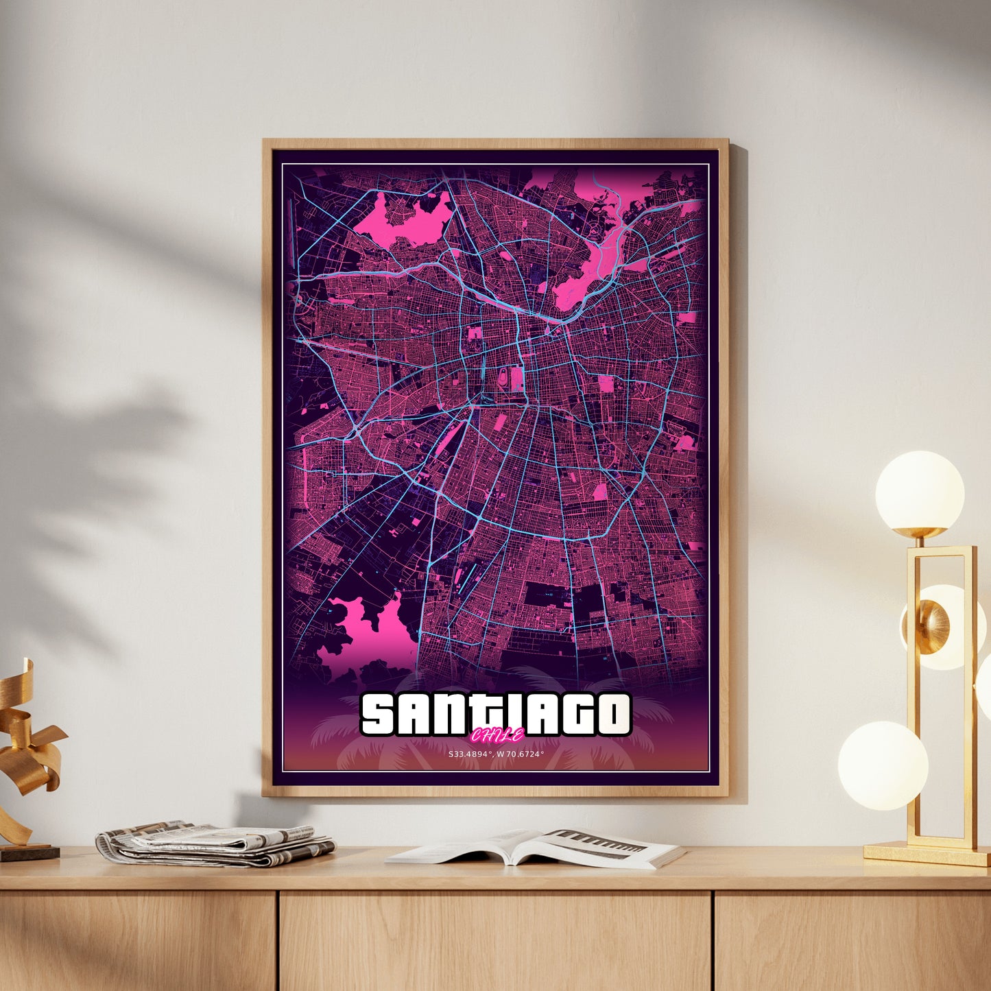 Santiago GTA Map Poster