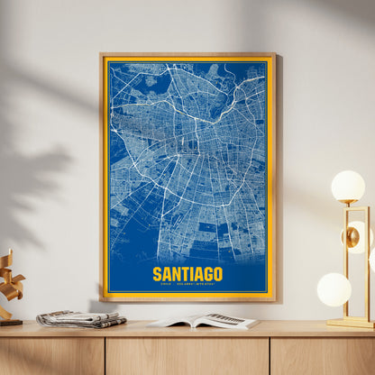 Santiago Blockbuster Map Poster