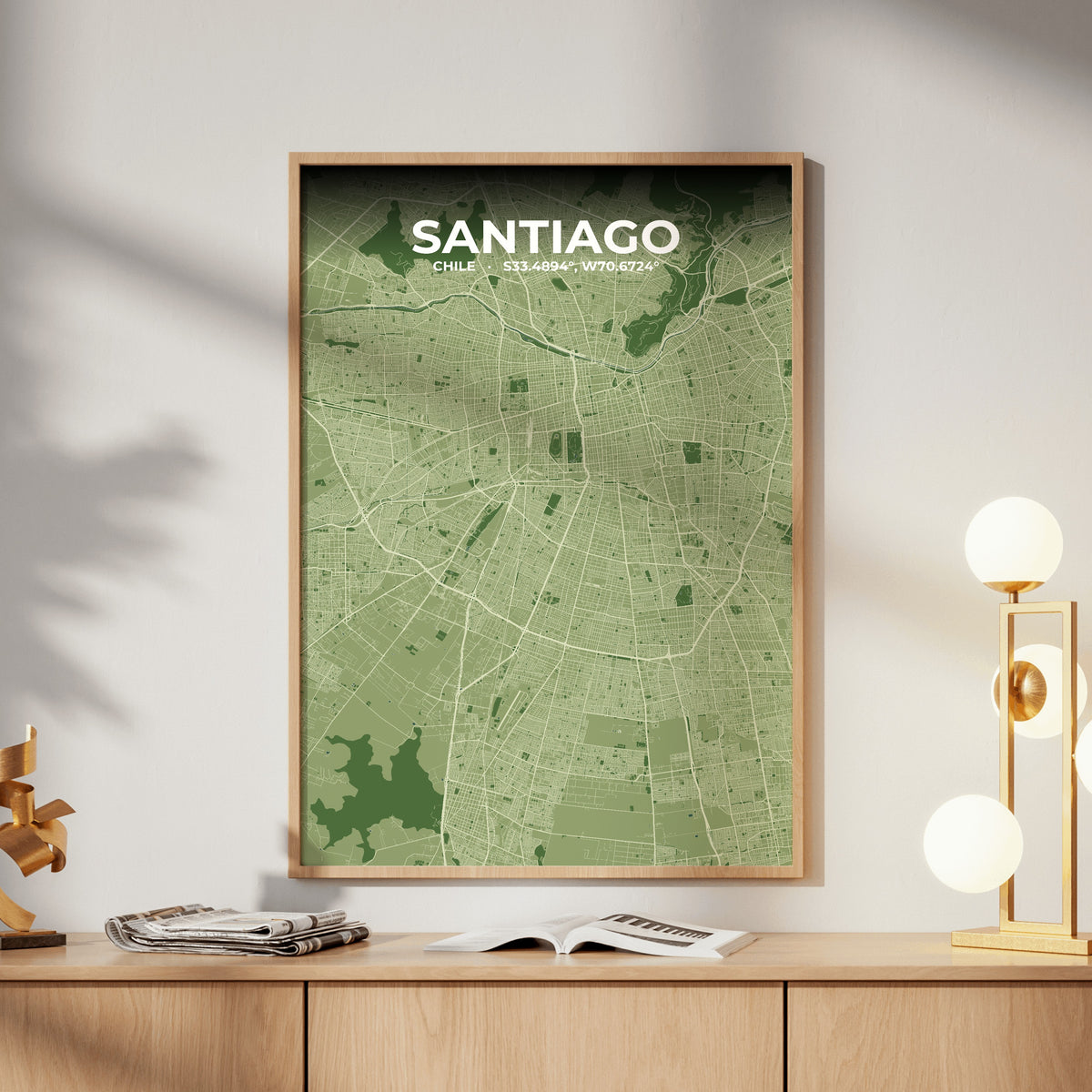 Santiago Clay Map Poster