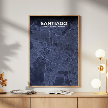 Santiago Tide Map Poster