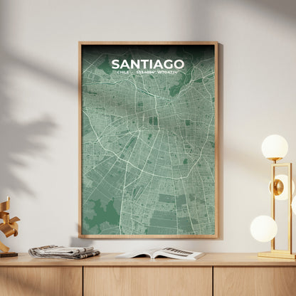 Santiago Mist Map Poster
