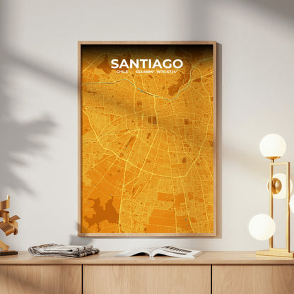 Santiago Scorch Map Poster