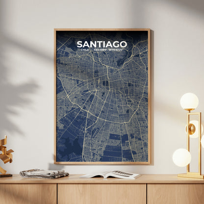 Santiago Anchor Map Poster