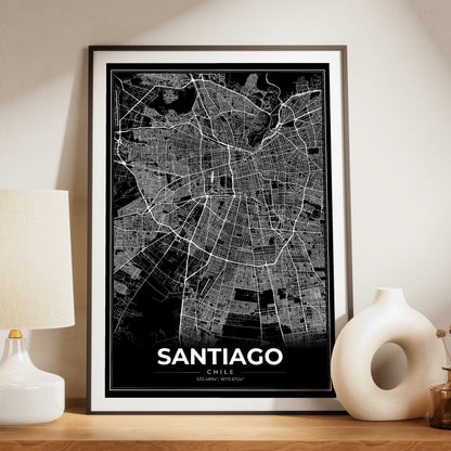 Santiago Modern Map Poster