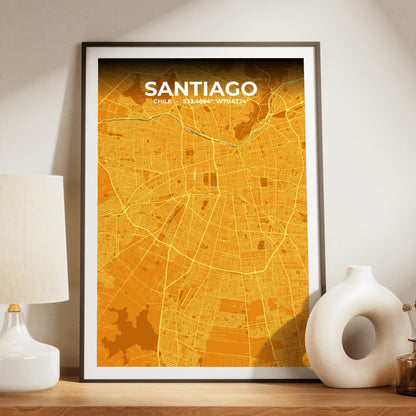 Santiago Scorch Map Poster