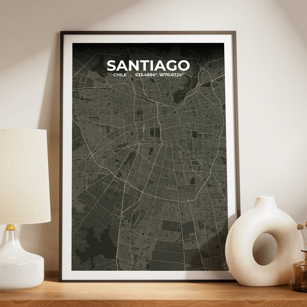 Santiago Sable Map Poster