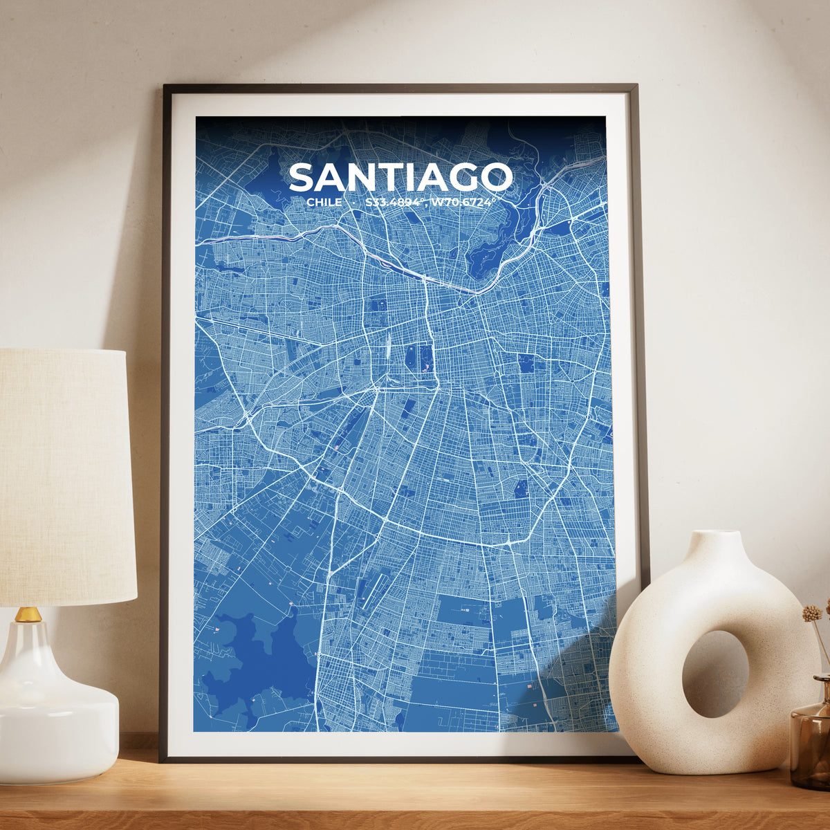 Santiago Candy Map Poster