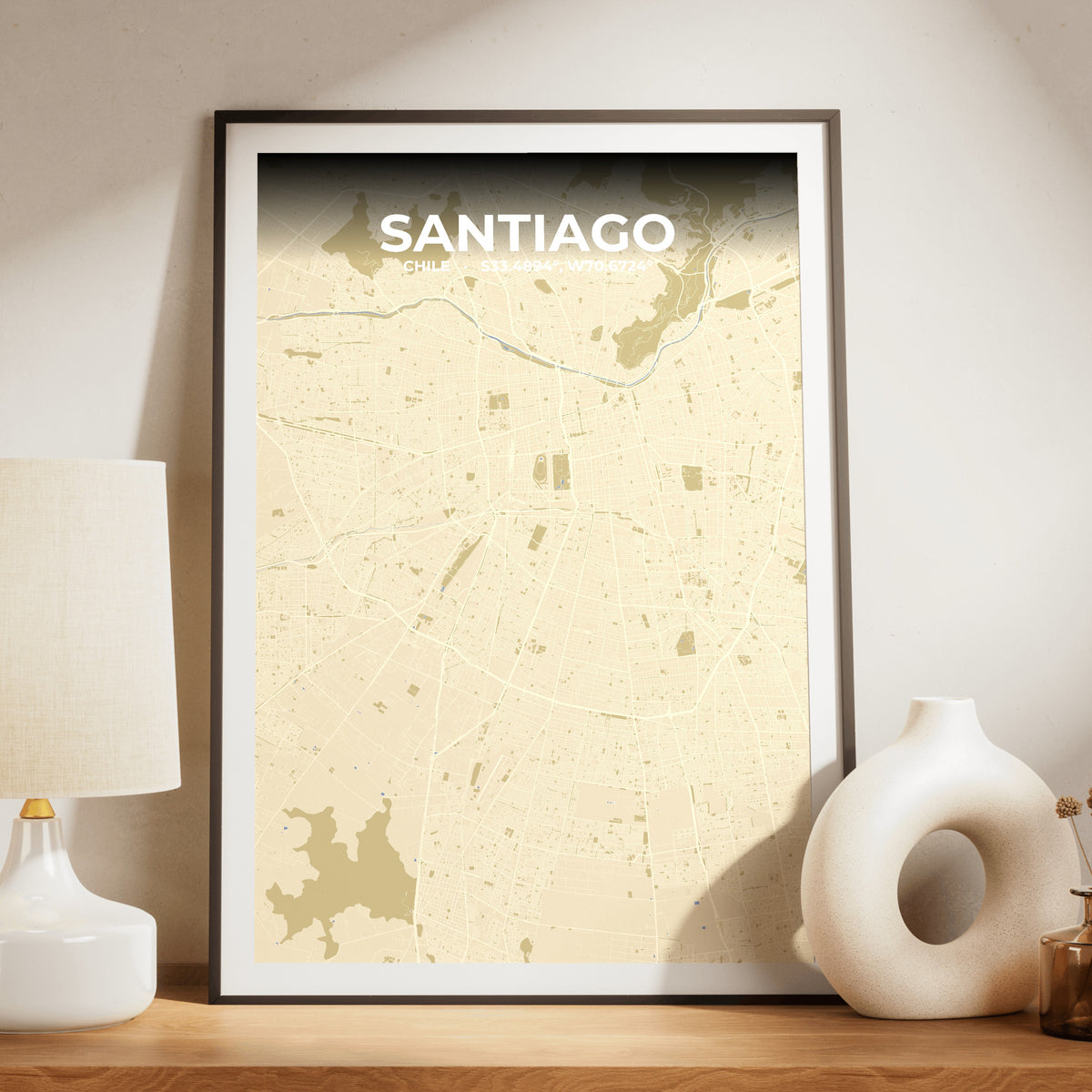 Santiago Barn Map Poster