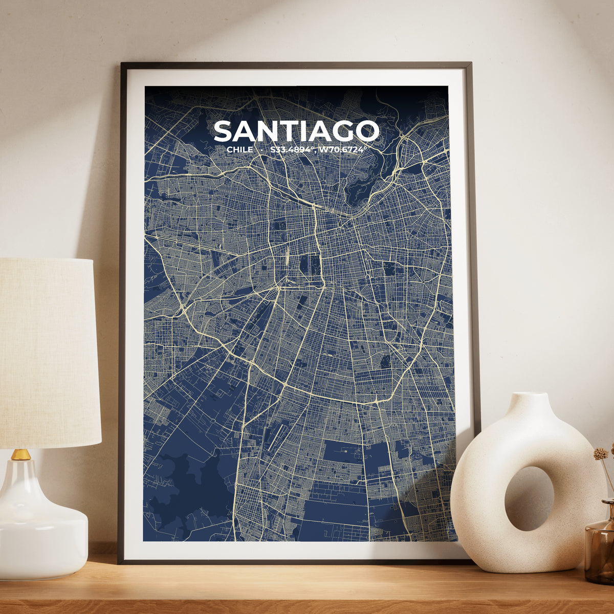 Santiago Anchor Map Poster