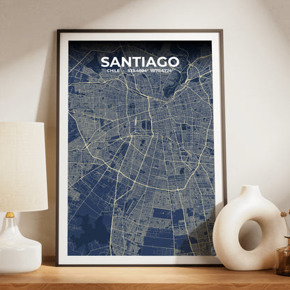 Santiago Anchor Map Poster
