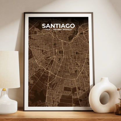 Santiago Plum Map Poster