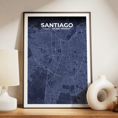 Santiago Tide Map Poster