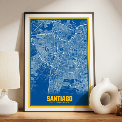 Santiago Blockbuster Map Poster