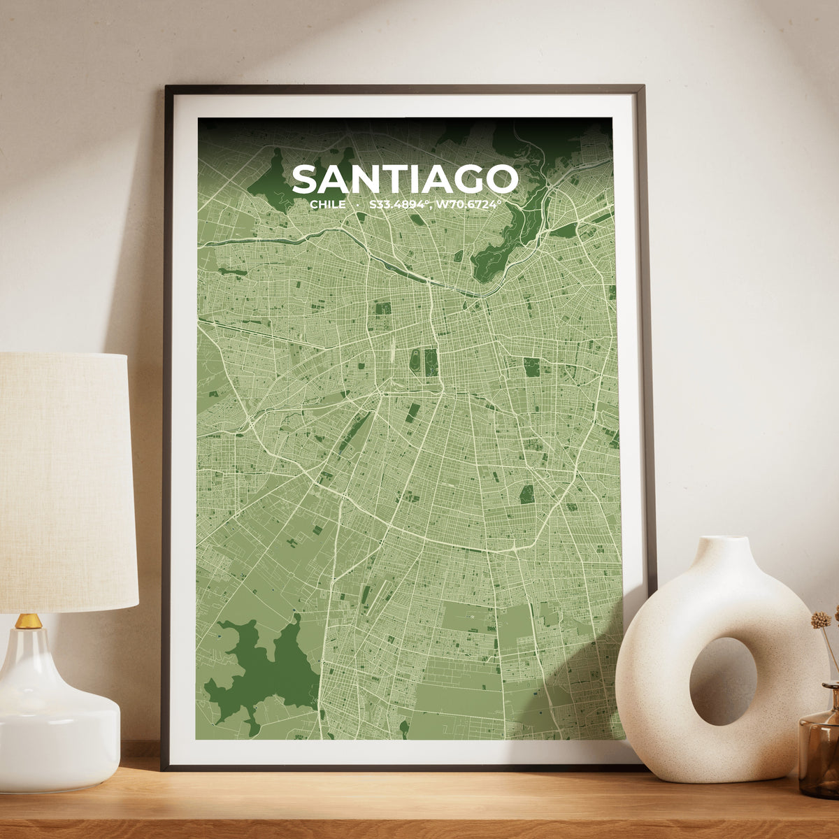 Santiago Clay Map Poster