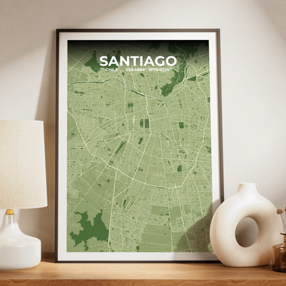 Santiago Clay Map Poster