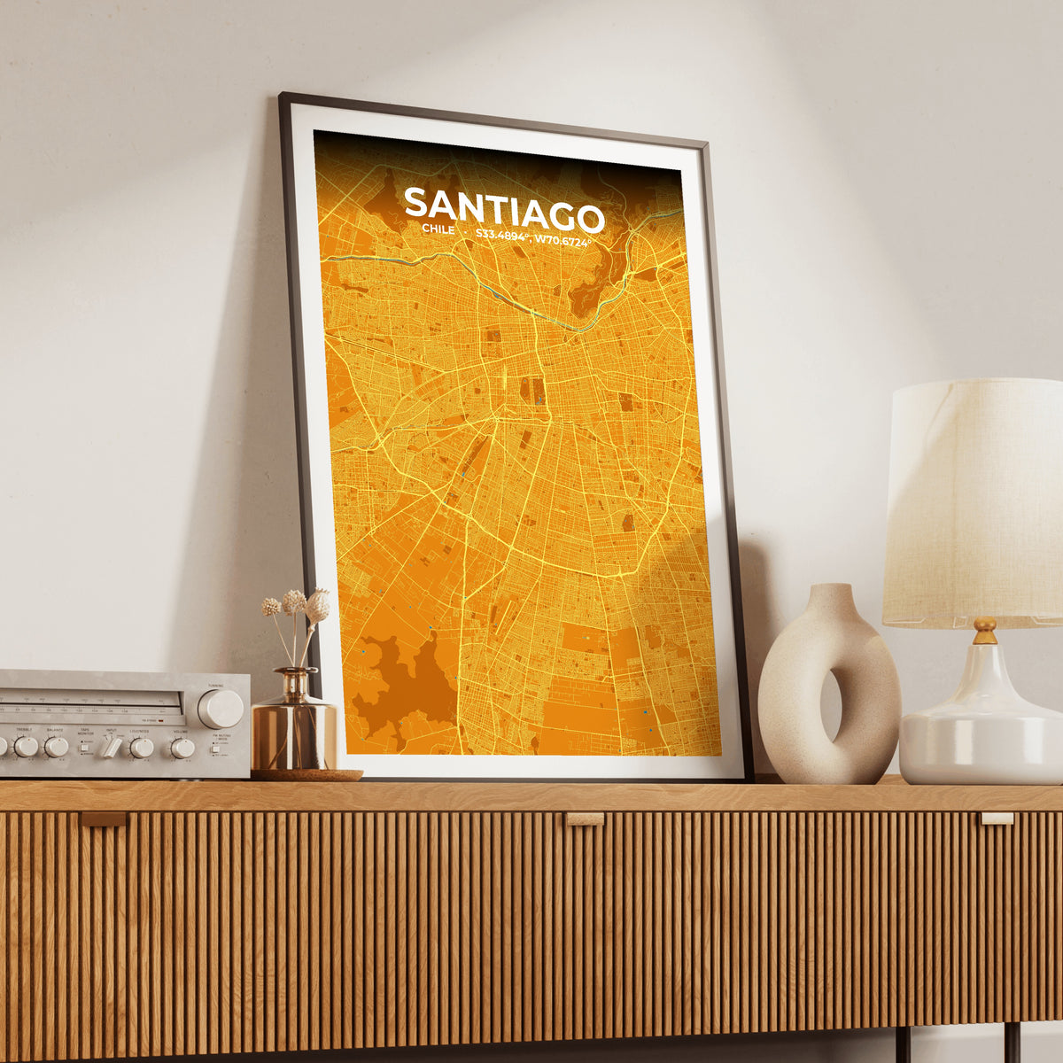 Santiago Scorch Map Poster