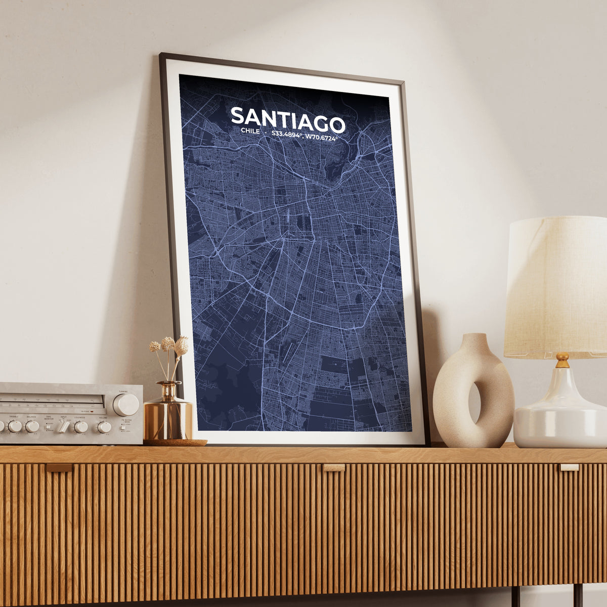 Santiago Tide Map Poster