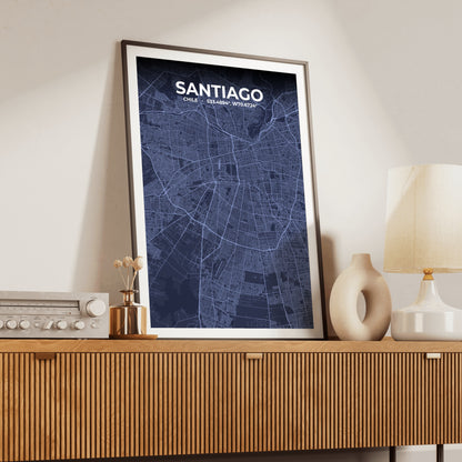 Santiago Tide Map Poster