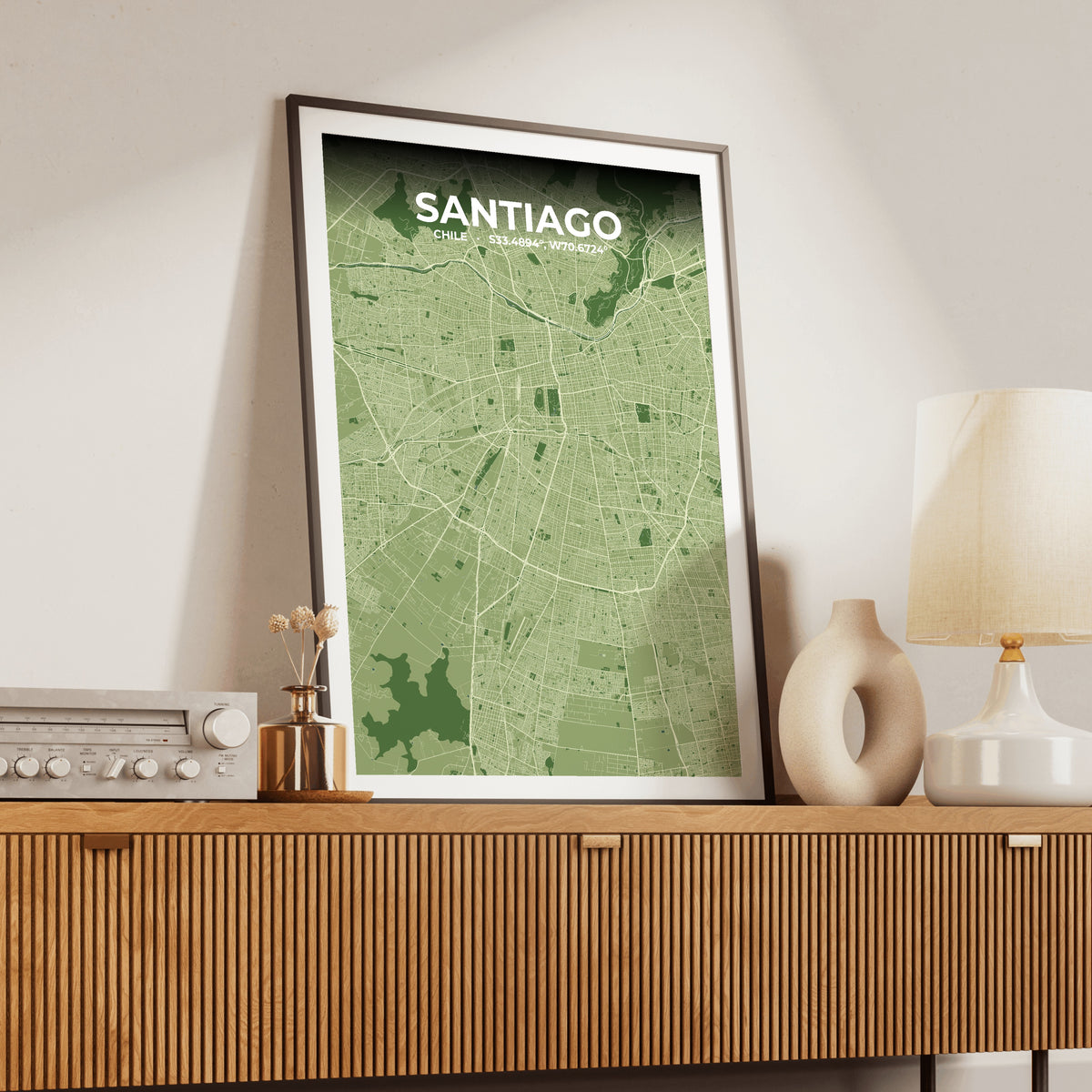 Santiago Clay Map Poster
