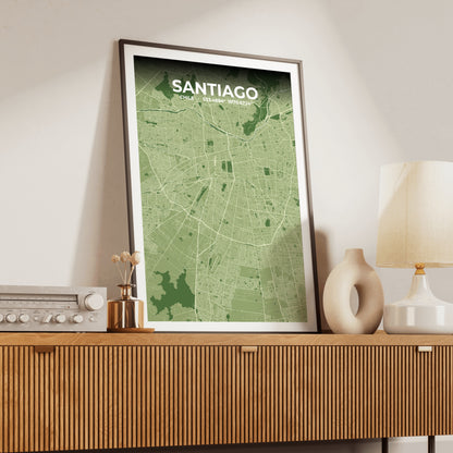 Santiago Clay Map Poster