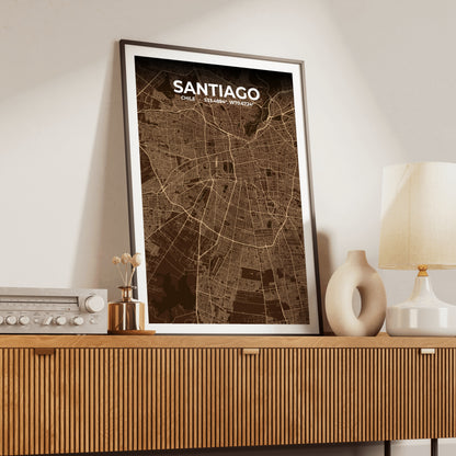 Santiago Plum Map Poster