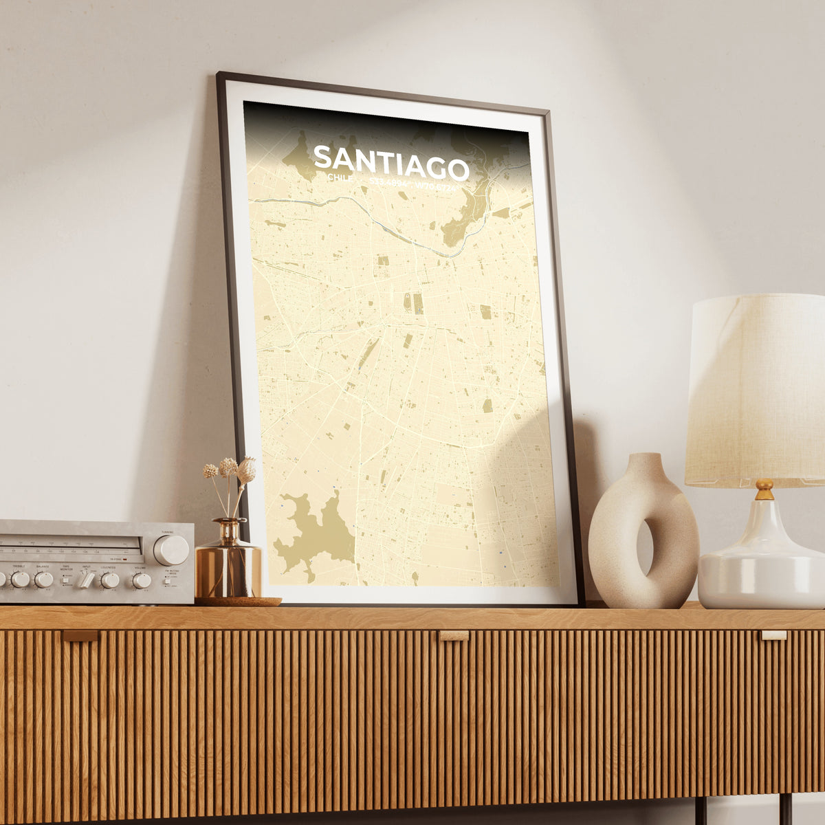 Santiago Barn Map Poster