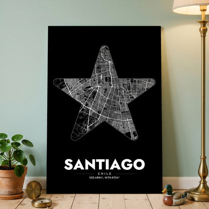 Santiago Star Map Poster