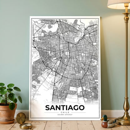 Santiago Modern Map Poster