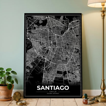 Santiago Modern Map Poster