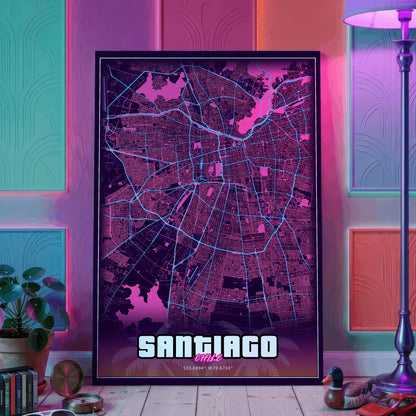 Santiago GTA Map Poster