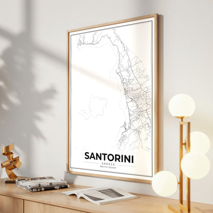 Santorini Modern Map Poster