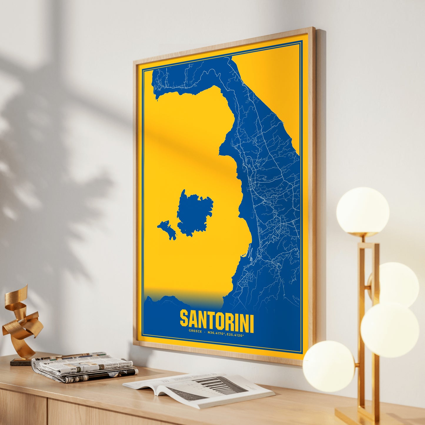 Santorini Blockbuster Map Poster