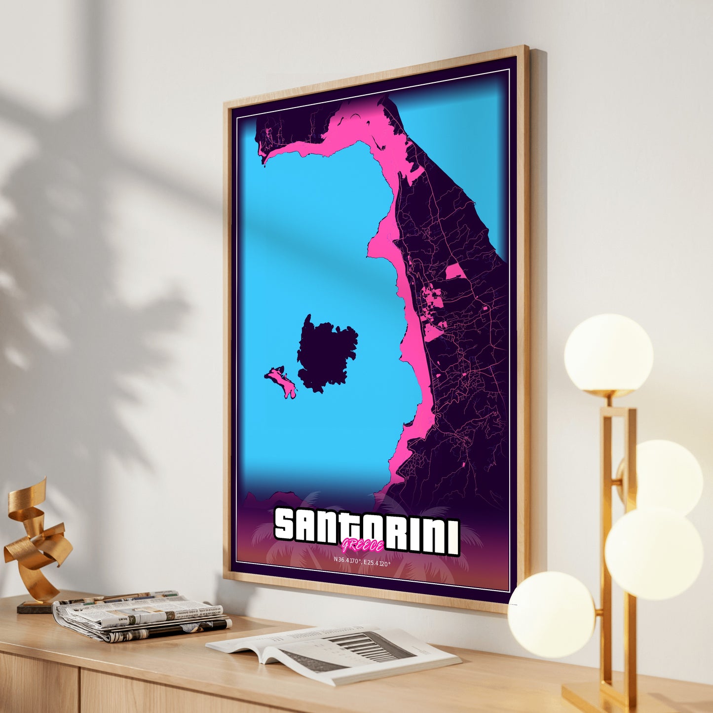 Santorini GTA Map Poster