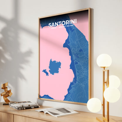 Santorini Candy Map Poster